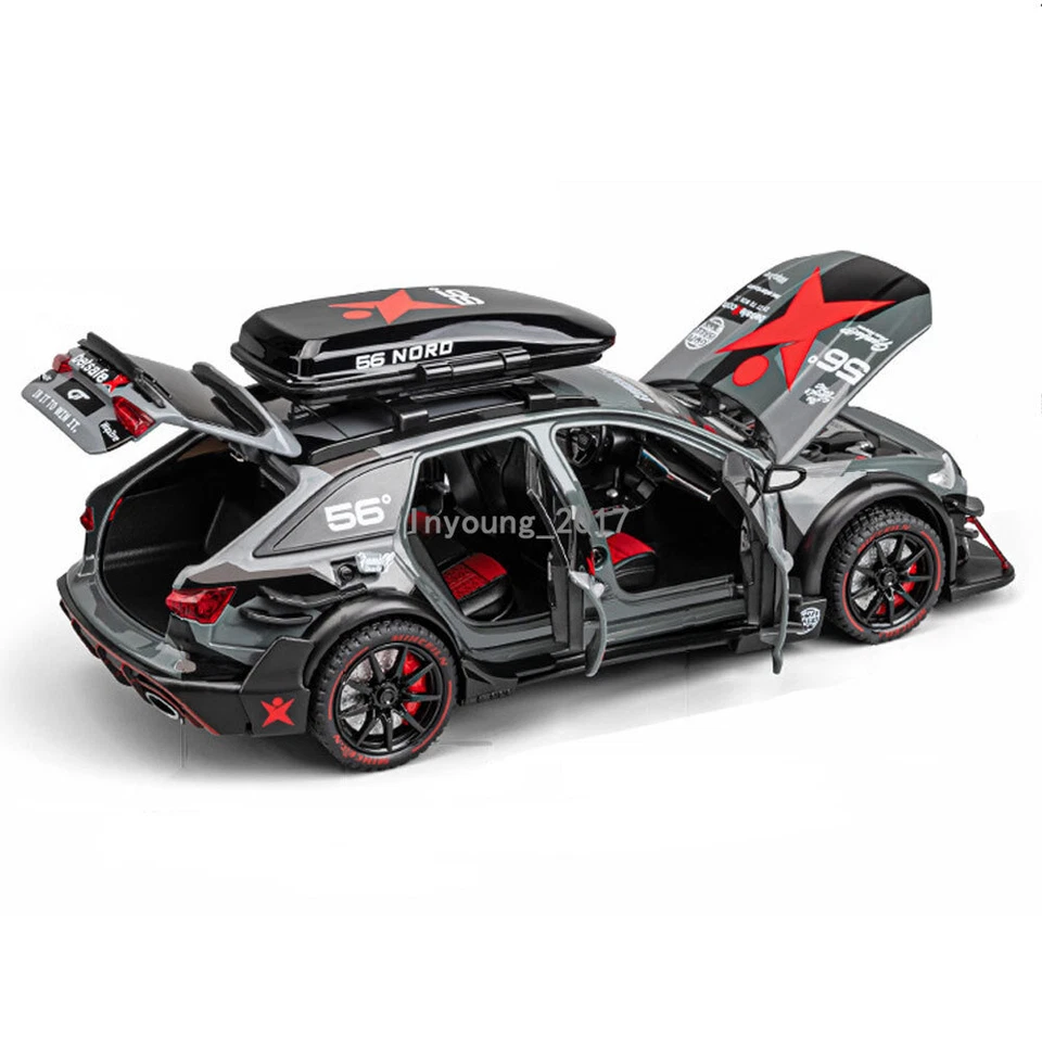 1/24 Audi RS6 Vagón Diecast Modelo Coche Aleación de Zinc Coches de Juguete Luz Sonido Regalos Gris Foto 1 de 4