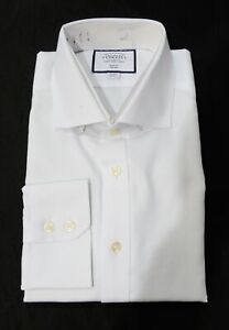 Charles Tyrwhitt Men's Non-Iron Twill Slim Fit Shirt LB5 White 17in/35in NWT