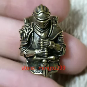 Retro Warrior Shaped Solid Brass Paracord Lanyard Bead Knife Tool Beads Handmade - Picture 1 of 6