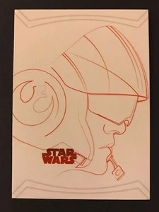 2017 Star Wars Gli Ultimi Jedi #RL-6 Poe Dameron Illustrazioni Personaggio Rosso - Foto 1 di 1