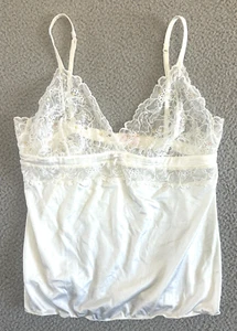 Y2K Victorias Secret Angels Babydoll Tank Large Bow Dainty Sequined Lace Sheer - Picture 1 of 19