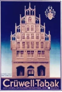 Póster vintage original CRUWELL TOBACCO BIELEFELD HOUSE c.1935 - Imagen 1 de 1