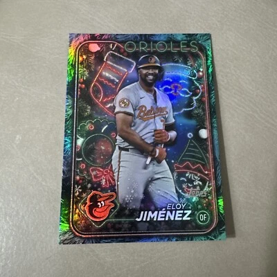 2024 Topps Holiday Blue Metallic Holiday Tree #H196 Eloy Jimenez Orioles - Image 1 of 2
