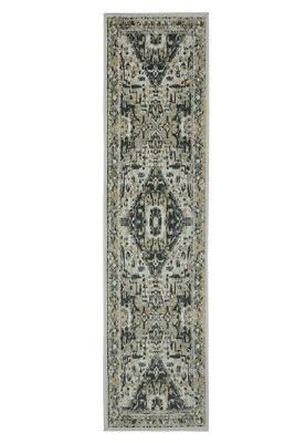 Distressed Runner - 2'x8' Dark Grey, Moroccan Oriental Area Rug - 509 - Image 1 of 4