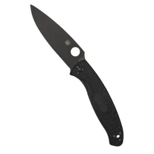 Spyderco Resilience Lightweight Black Knife with Steel Blade and FRN Handle - Picture 1 of 6