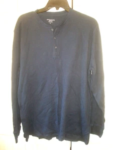Mens Henley Shirt  Navy Size XL Structure  Slim Fit Waffle Fabric NWT - Picture 1 of 2