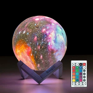 Moon Lamp Galaxy Lamp Upgraded Timing 4.7 Inch 16 Colors 3D Moonlight Galaxy Lig - Picture 1 of 12