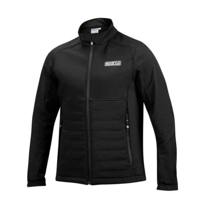 Sparco Soft Shell Jacket Windproof Waterproof Black Navy Grey Black/Blue XS-XXL - Image 1 of 3