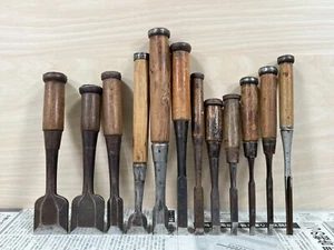 Vintage Japanese Chisel 12set Nomi /Hand Plane Saw Iron Hammer Hand Tool/d71 - Picture 1 of 22
