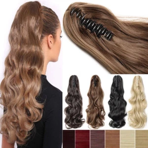 Thick Pretty Wavy Claw/Jaw Clip in Ponytail 100% Real Remy Human Hair Extension - Picture 1 of 26