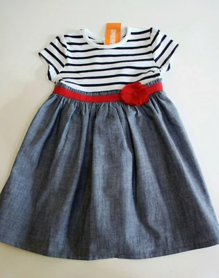 Gymboree 女孩礼服尺寸 2T 爱国红色白色蓝色 7 月 4 日航海水手 — 第 1/4 张图片