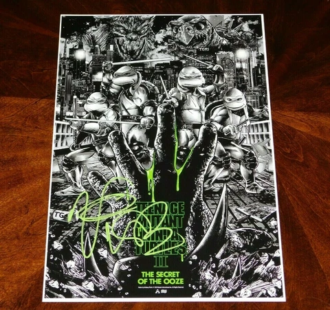 VANILLA ICE SIGNED NINJA TURTLES 2 THE SECRET OF THE OOZE 12X18 POSTER!!! Cover