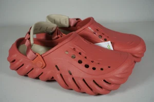 Crocs Echo Slip On Clogs Casual Solid Hot Blush Red 207937 6XJ Sz M7/W9 - Picture 1 of 5