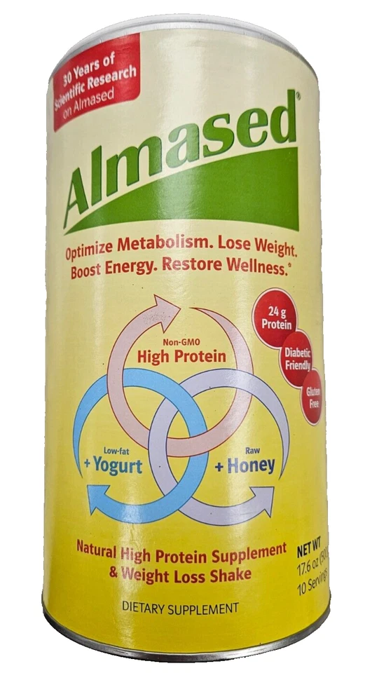 Almased Weight Loss Meal Replacement Shake Low-Glycemic Protein Powder 17.6oz