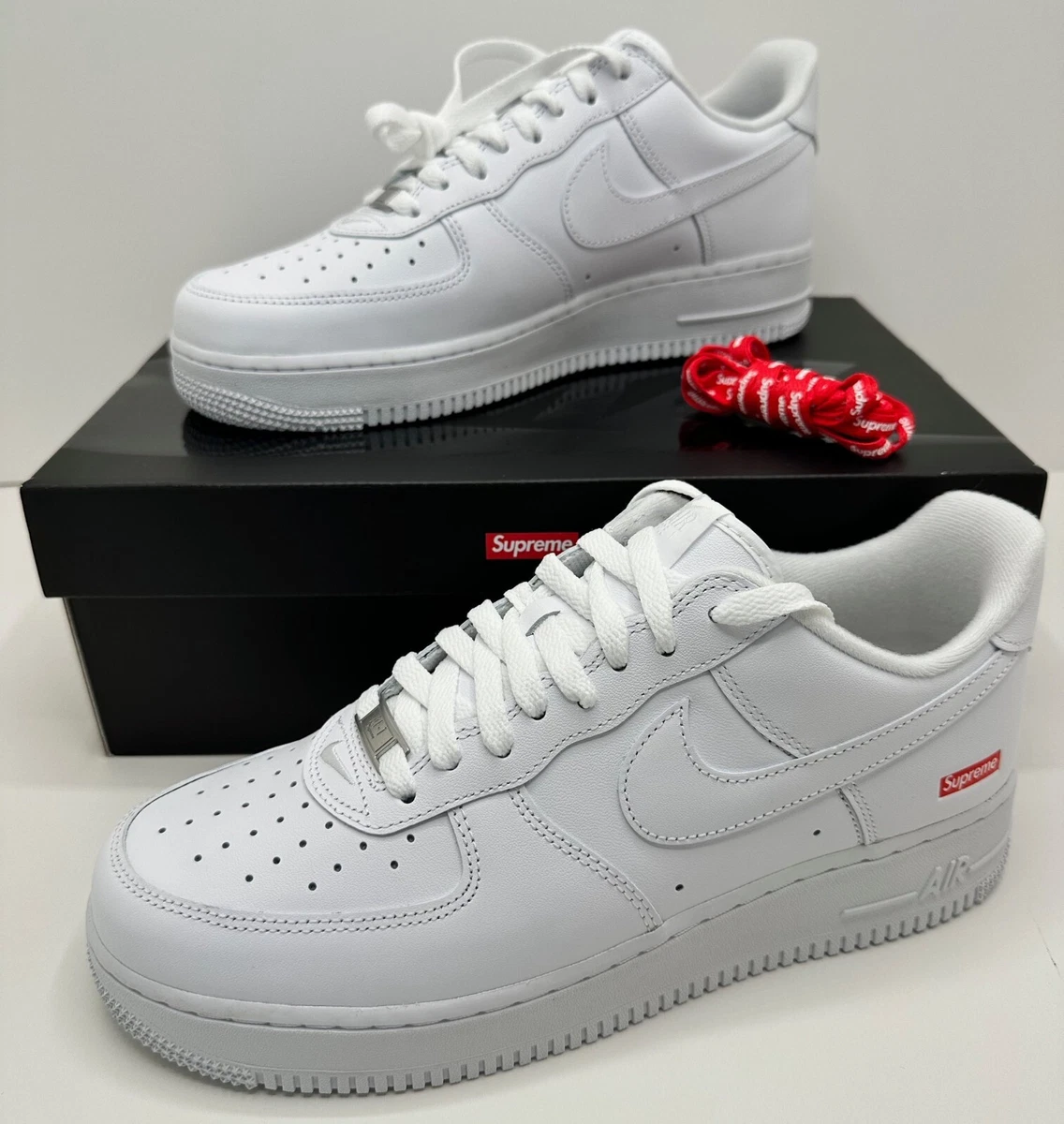Nike Air Force 1 x Supreme Low Box Logo - White for Sale
