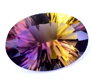 Flawless Natural Bi-Color Ametrine 25.05 Ct Oval Certified Untreated Gemstone - Picture 1 of 6
