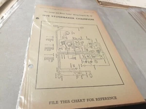 1939 STUDEBAKER CHAMPION Original Wiring Diagram - Picture 1 of 1