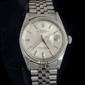 Rolex Datejust Mens Stainless Steel Watch w/ Jubilee Bracelet & Silver Dial 1603 - Picture 1 of 4