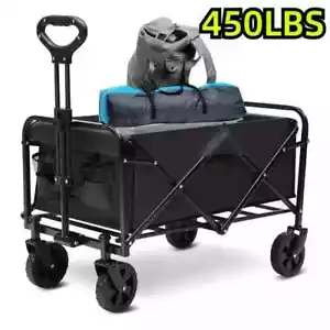 1pc 450LBS Folding Wagon Cart, Heavy-Duty Portable Outdoor kart - Picture 1 of 3
