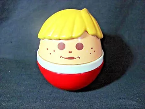 Vtg Little Tikes Little People Freckled Boy Jumbo Roly Poly Wobble Chime Ball - Picture 1 of 12