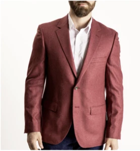 Giacca cappotto sportivo uomo Thom Hudson misto seta e lana italiana taglia 44R rosso nuovo con etichetta - Foto 1 di 13