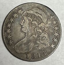 FINE++ 1814 Capped Bust Half Dollar PROBLEM-FREE old silver US coin
