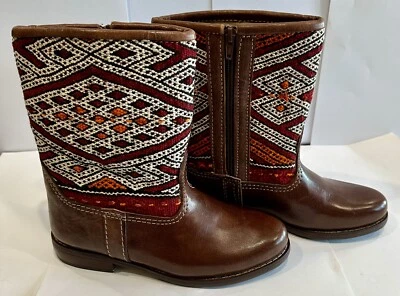 Kilim Boots Handmade Moroccan Leather US 8 Unique Stylish Durable B35 - Image 1 of 4