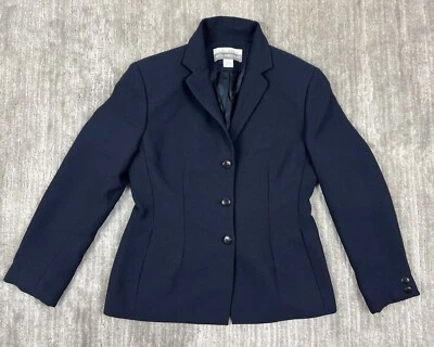 Blazer para mujer Petite Sophisticate Collectibles 2 azules Hong Kong 3 botones Foto 1 de 4