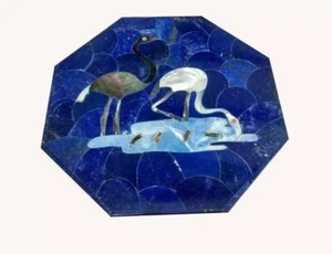 Octagon Lapis Lazuli Coffee Table Unique Design Gemstone Crystal Furniture Decor - Picture 1 of 9