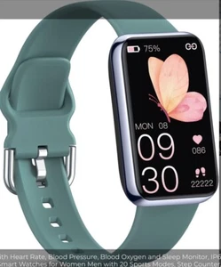 Slim Fitness Tracker mit Herzfrequenz, Blutdruck, Blutsauerstoff und Schlafmon - Bild 1 von 4