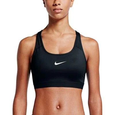 NEW NIKE [M] Women's DRI-FIT Medium Support Padded Sports Bra-Black 849699-013 - Image 1 of 2