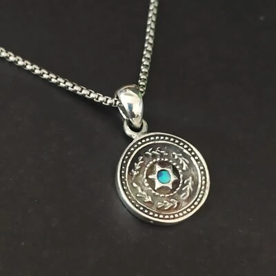 Collar Estrella de David Para Hombre Ópalo Platinado Plata 925 Alta Gama Caja de Regalo Foto 1 de 4