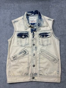 Men’s Smoke Rise Light Wash Denim Vest Size Small - Picture 1 of 8