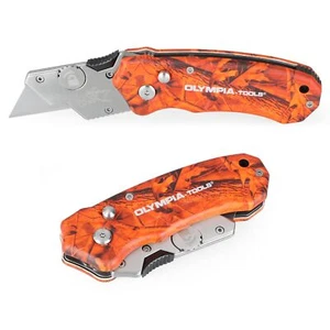 Design Folding Utility Knife Orange Camo - Picture 1 of 8