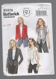 BUTTERICK pattern B5928  jackets vests SZ 6 8 10 12 14 UNCUT UNUSED - Picture 1 of 1