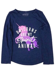 Jumping Beans Girls Navy Sparkle Unicorns Are My Spirit Animal T-Shirt Shirt 7 - Picture 1 of 1