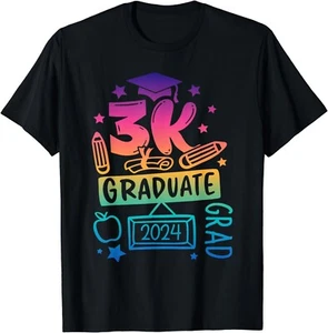 3K Graduate 2024 Funny 3K kindergarten graduation Gift Unisex T-Shirt - Picture 1 of 3