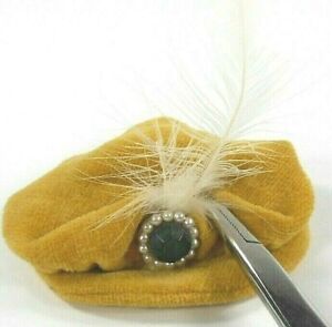 Barbie Vintage Ken Little Theater Cinderella Prince Gold Velvet Hat 0772 Feather