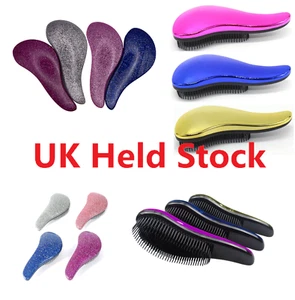 Detangler Hair Brush Tangle Teezer Comb Styling Tool Curved Glitter - Picture 1 of 22