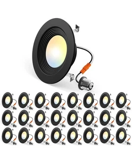 24 Pack 4 Inch 5CCT LED Recessed Lighting, Dimmable, 8.5W=60W, 650LM, 2700K/3000 - Picture 1 of 6