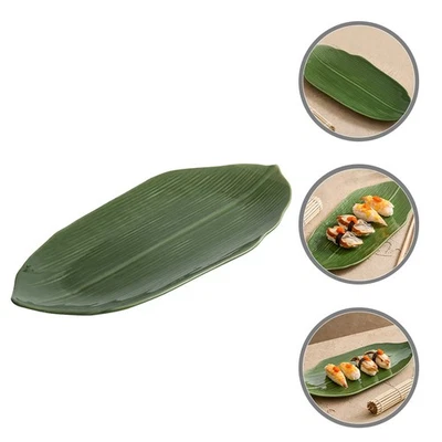  Sushi-Teller, Schilfblattförmiger Sushi-Halter, Sushi-Dessertteller, - Bild 1 von 4