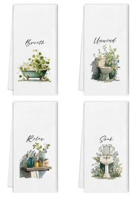 Juego de toallas de baño inspiradoras paño de cocina para baño 16x24 pulgadas, juego de 4 Foto 1 de 4