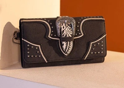 Nuevo Con Etiquetas Montana West Damas Marrón Cartera Tachonada  Foto 1 de 3