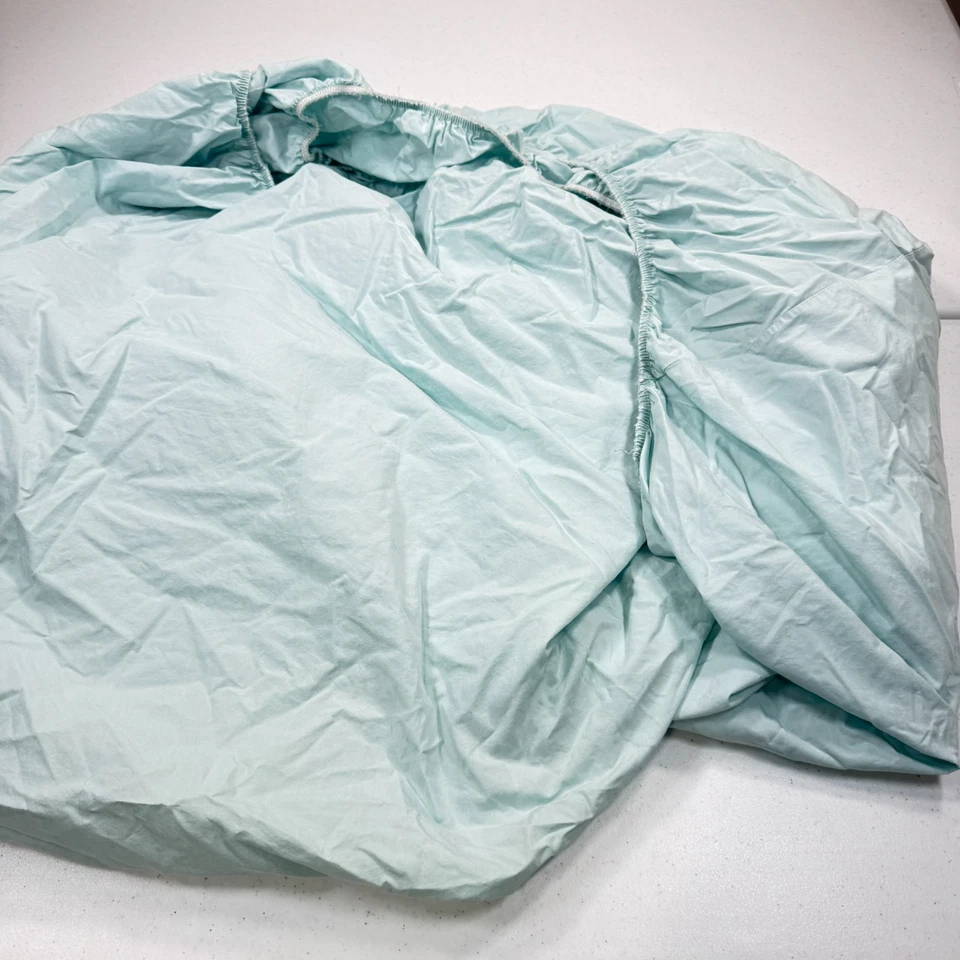 vintage wamsutta twin fitted sheet light green 100% cotton traditional - Image 1 of 4