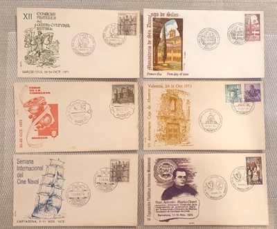 Spain, 1973 - 6 FDC,s ( Barcelona, Burgos, Murcia, Valencia, Cartagena ) - Image 1 of 4