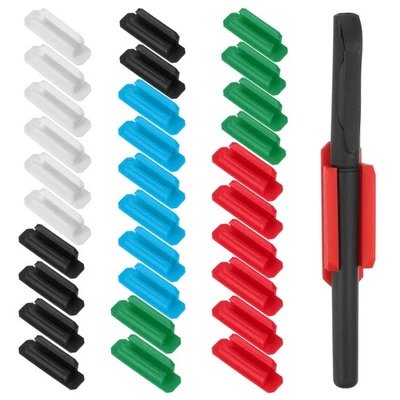 Pen Holder for Desk, 30 Pack Adhesive Pencil Holders Silicone Holder, 5 Colors - Image 1 of 4