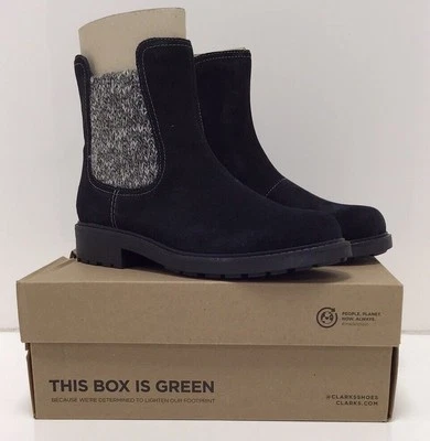 Collection By Clarks Bootie Women’s Black Suede Opal Sky US Size 8.5 - Image 1 of 4