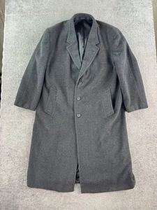 Chaps Ralph Lauren Coat Mens 48 L Gray Wool Tweed Premium Luxury Designer Pea - Picture 1 of 17