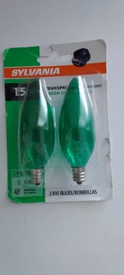 Sylvania 15W Luz Verde B10 Bombillas Para Interior/Exterior Transparente 120V Paquete de 2  Foto 1 de 3