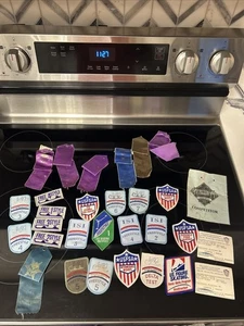 Ice Skating Institute of America Embroidered Patches,ribbons,cards 1990s Big Lot - Picture 1 of 8